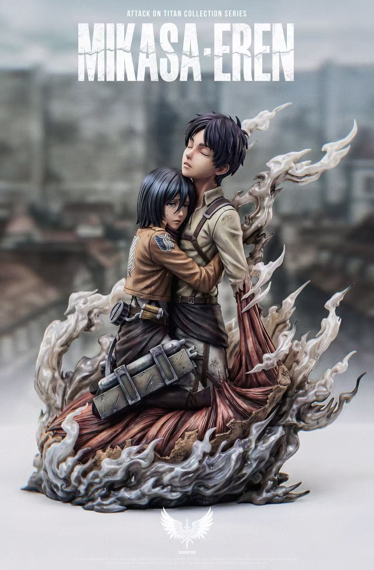 Attack on Titan Saoirse Studio Mikasa Eren hugging 2