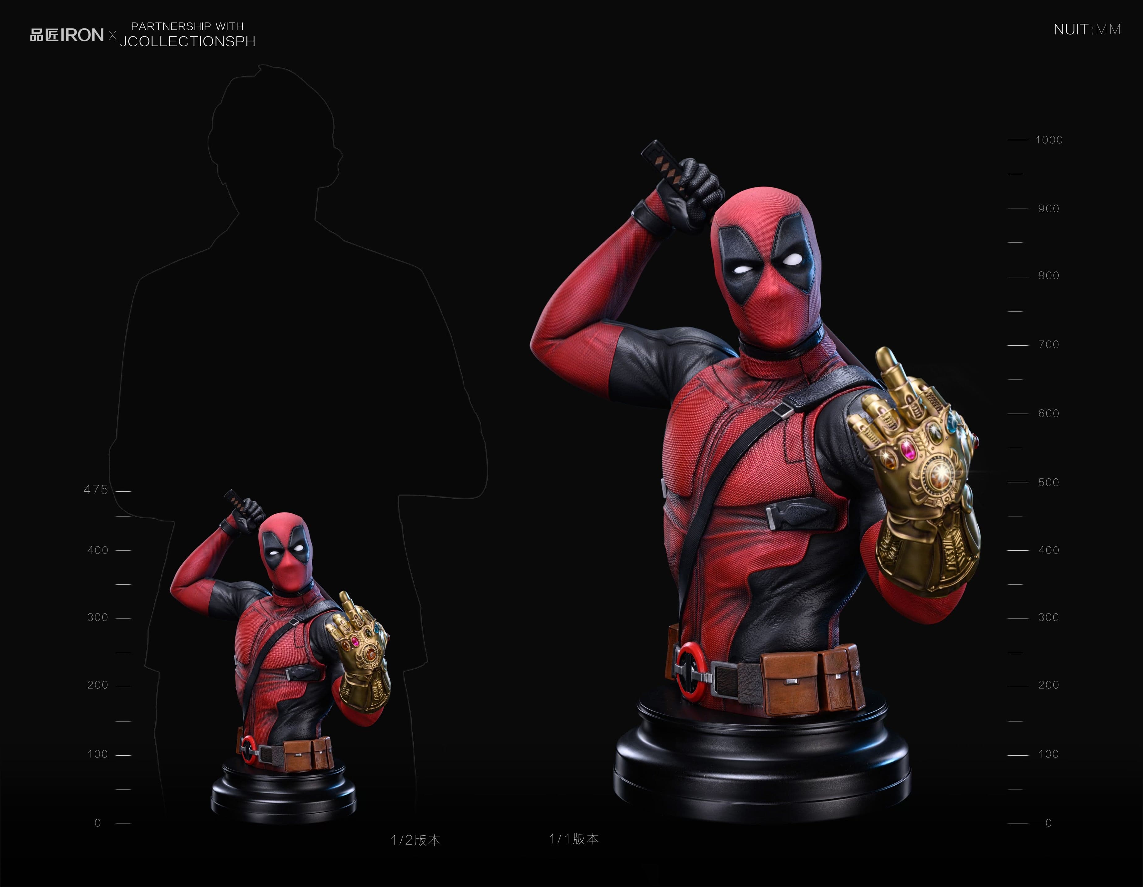 Deadpool Pin Jiang Iron Studio Deadpool MQ060 Bust 5