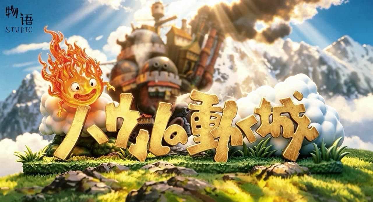 Howls Moving Castle WuYu Studio logo plaque 1