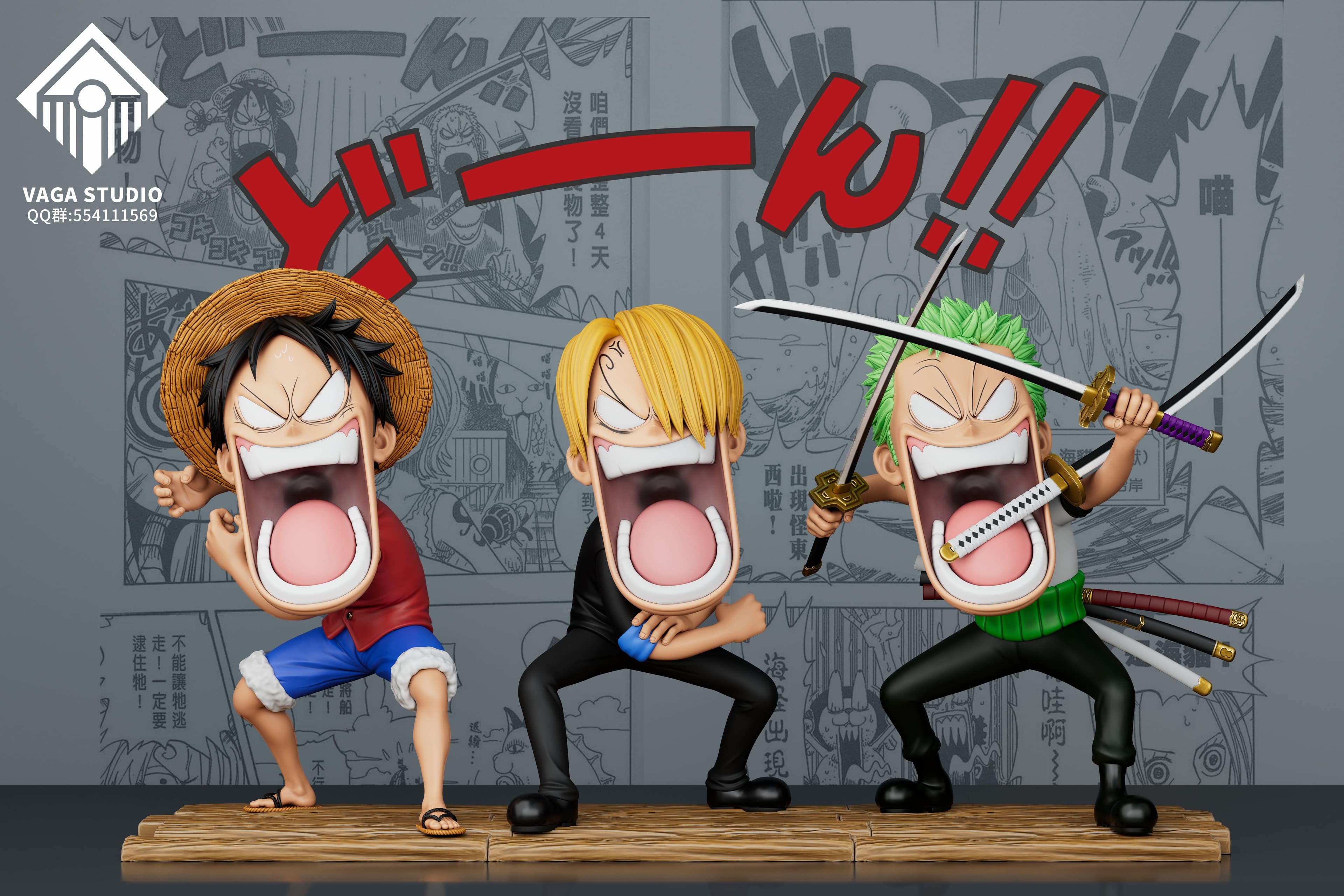 One Piece Vaga Studio Luffy x Zoro x Sanji Angrys 3