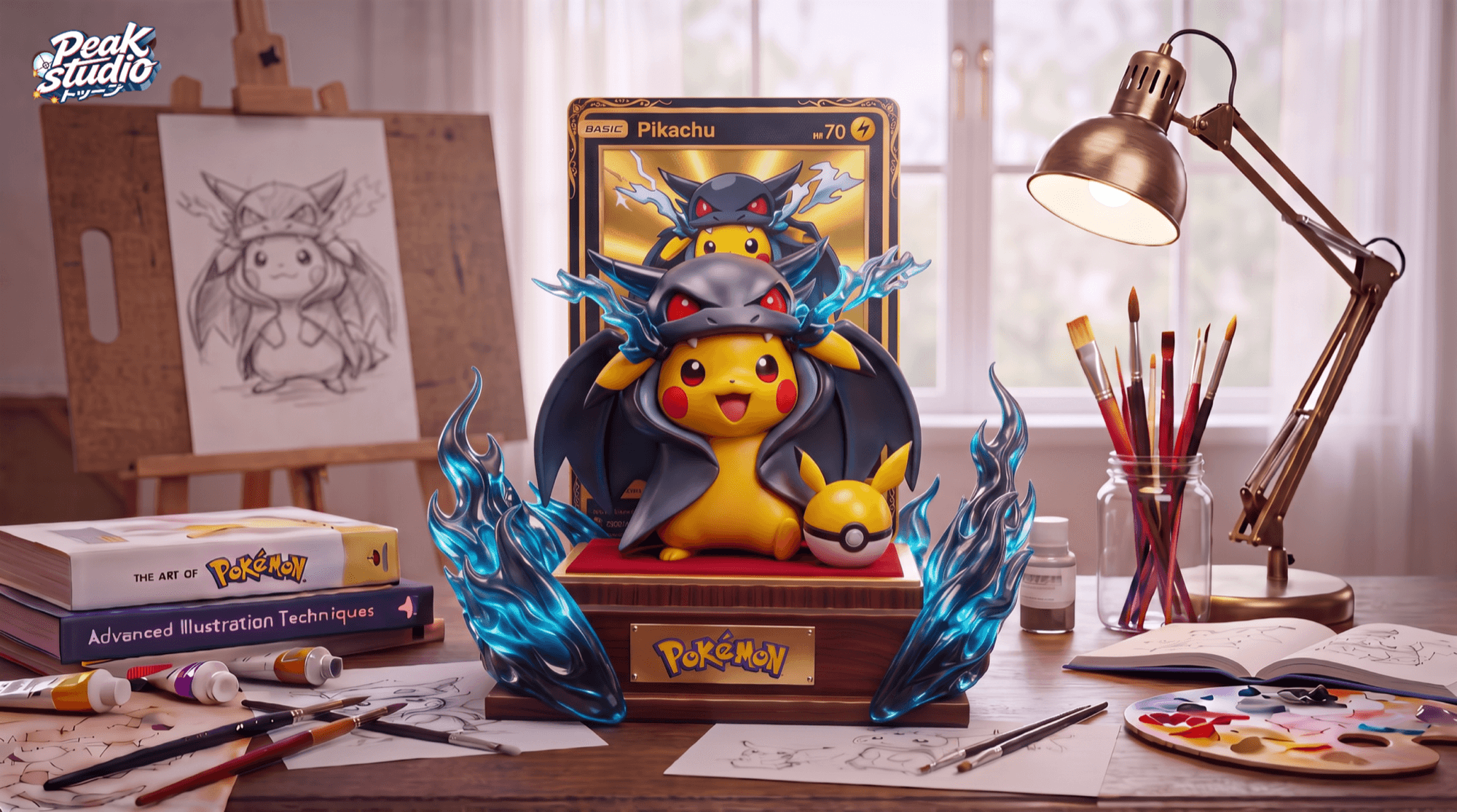 Pokemon Peak Studio Charizard Cape Pikachu 4