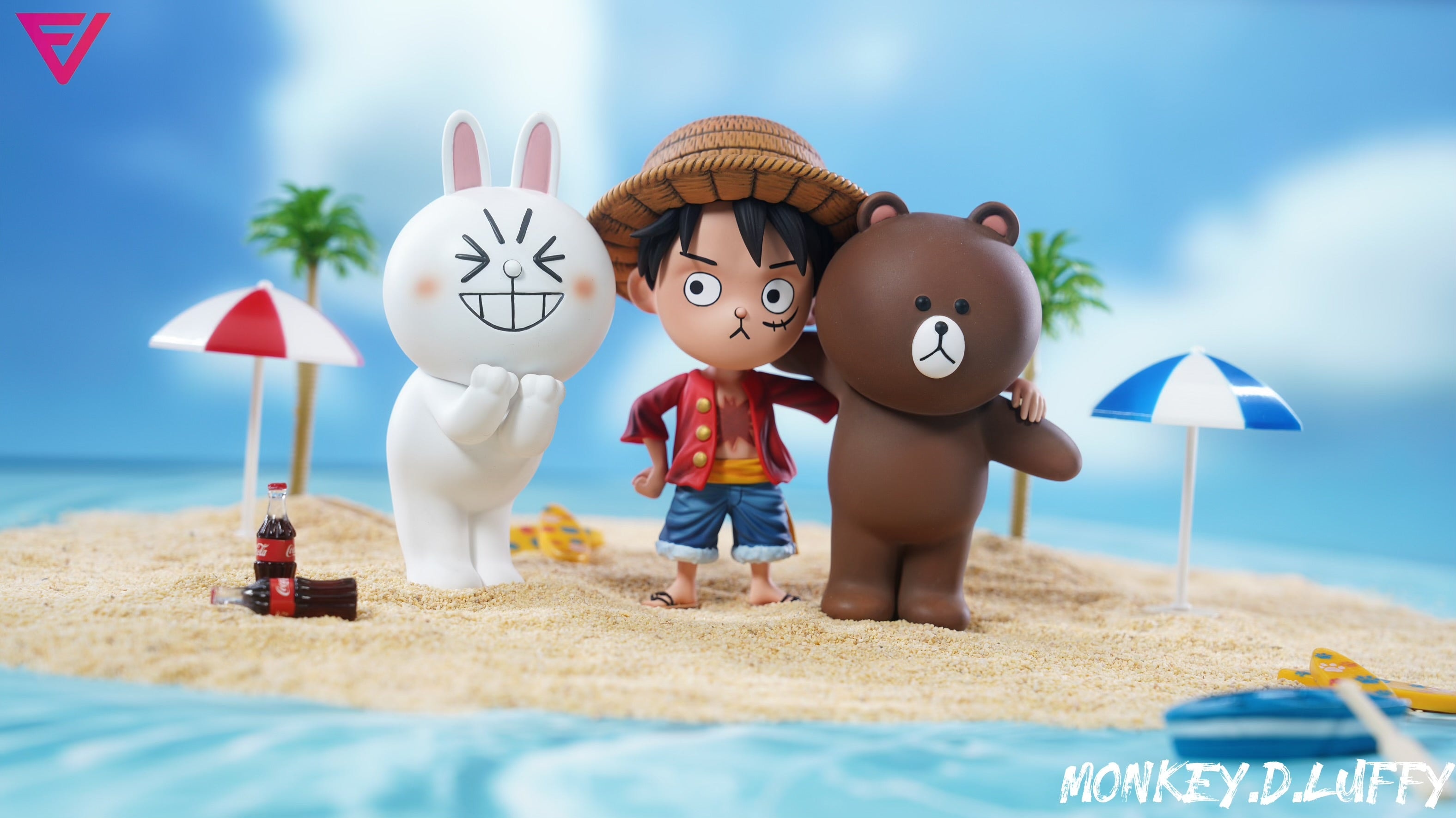 One Piece Eve Studio Luffy & Brown & Cony