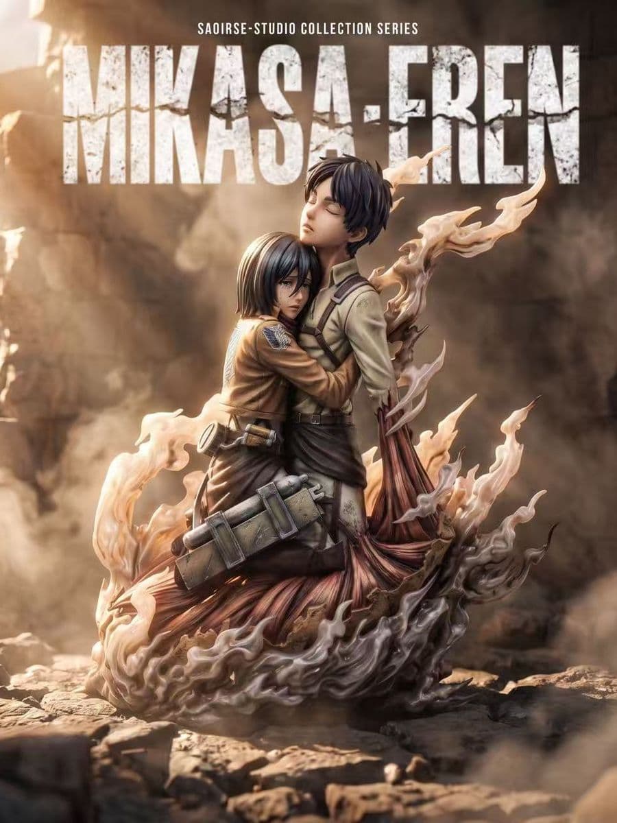 Attack on Titan Saoirse Studio Mikasa Eren hugging