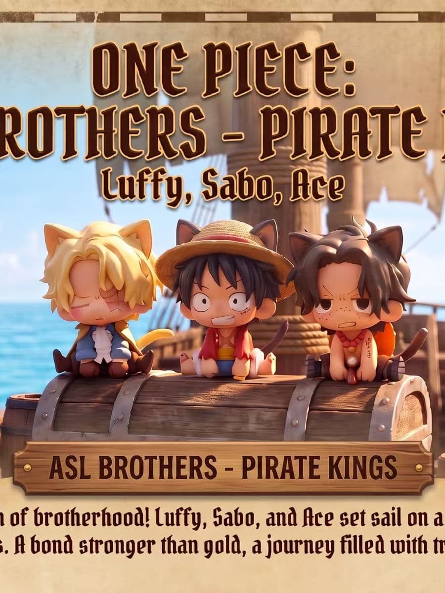 One Piece Peak Studio Cat Ear Luffy x Sabo x Ace