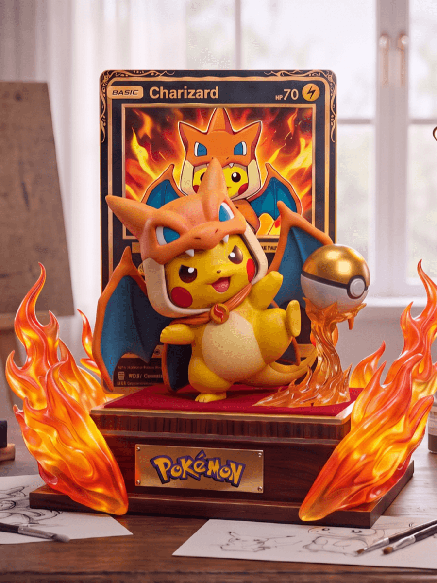 Pokemon Peak Studio Charizard Cape Pikachu