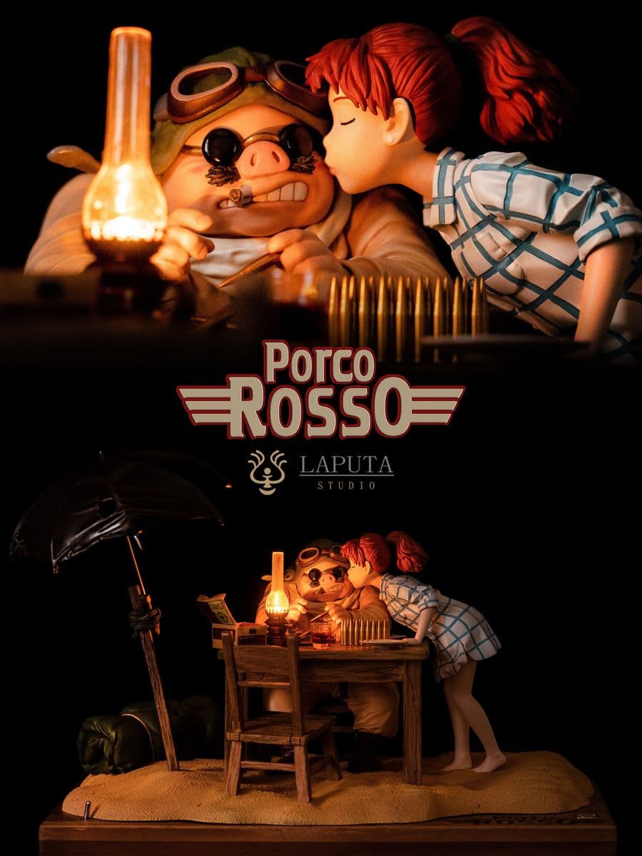 Porco Rosso Laputa Studio Table Kiss Scene