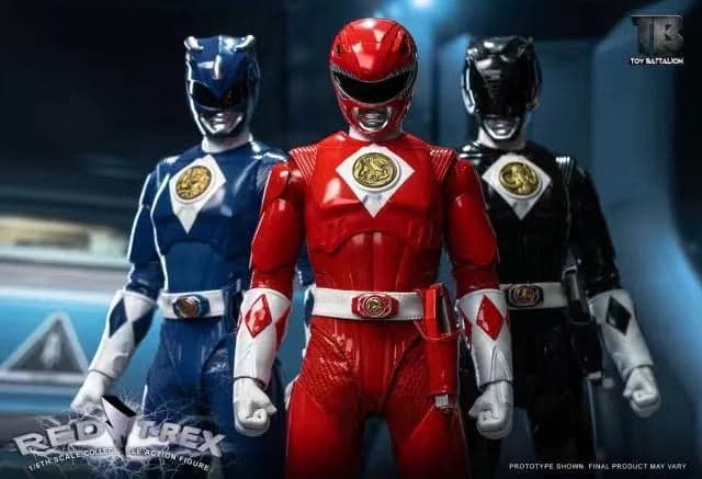 Power Rangers Toys Battalion Red T-Rex x Blue Torosaurus x Black Mammoth Licensed