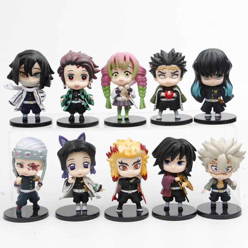 Bộ 9 mô hình trụ cột & tanjiro chibi 8cm Kimetsu no Yaiba