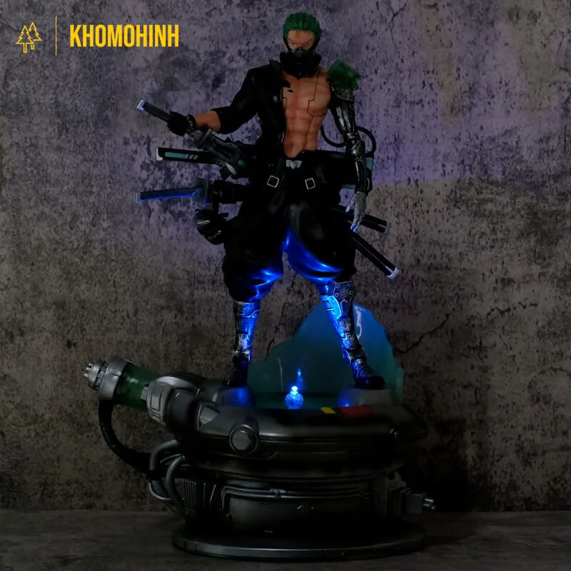 Mô hình Zoro Cyberpunk 40cm 2 đầu thay thế có LED giá rẻ